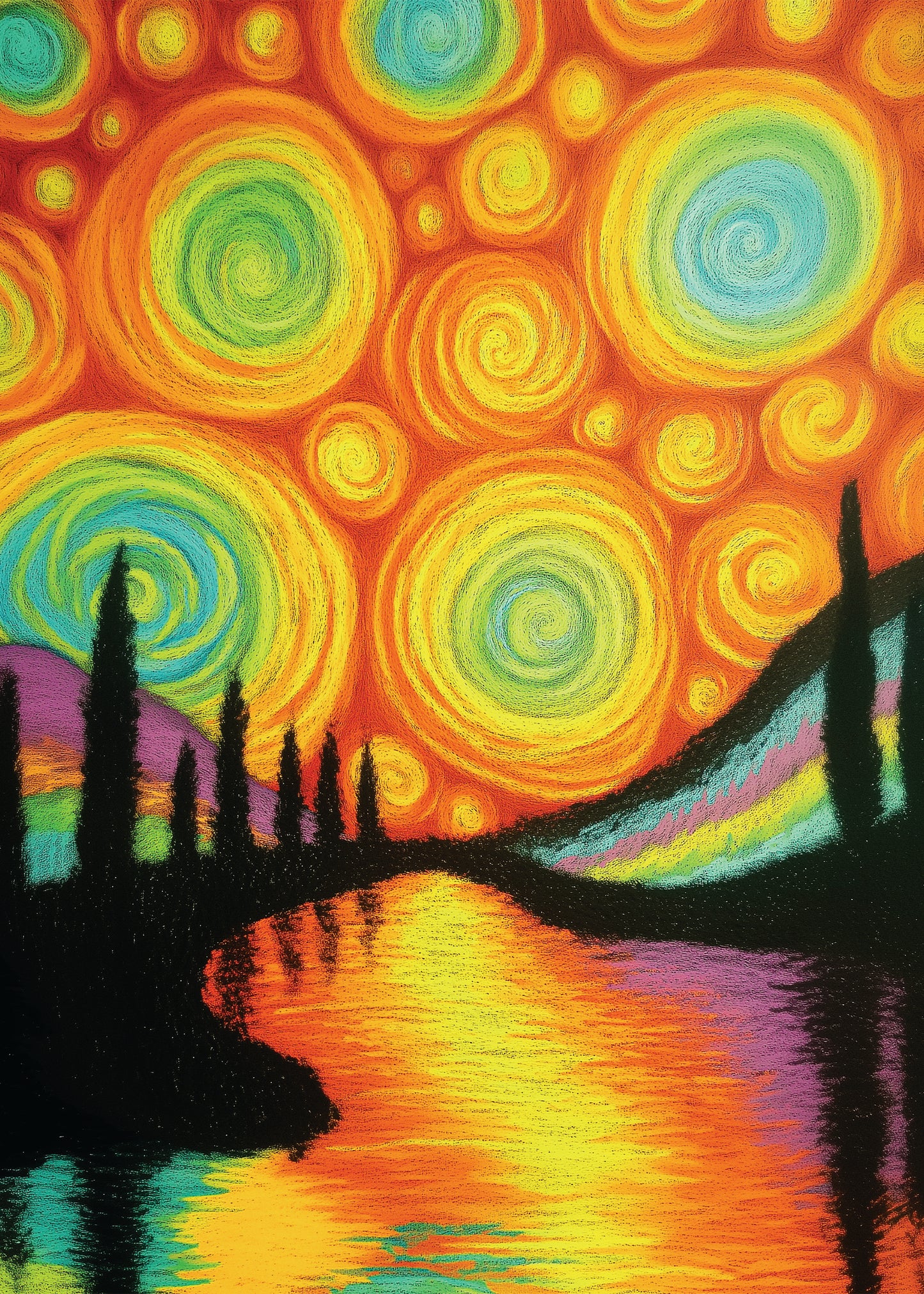 - River #1 - " Oil Pstel Poster "