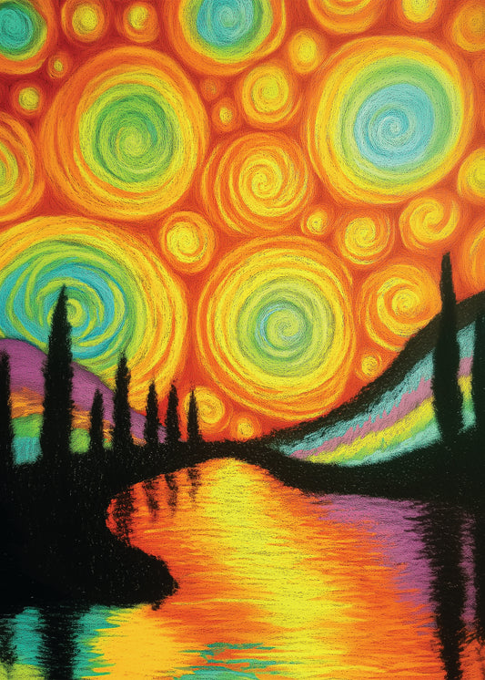 - River #1 - " Oil Pstel Poster "