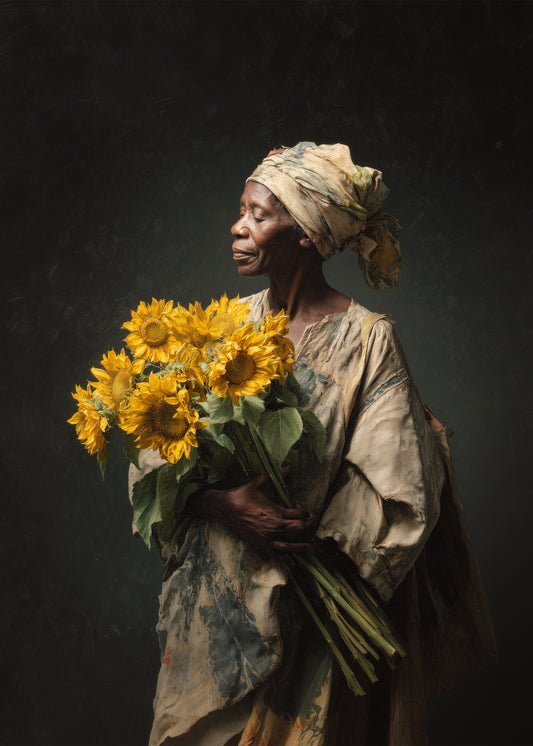 - Sunflowers in Arms - "Oil Painting Poster"