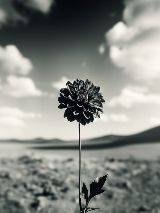 - Dahlia Black Moon - "Minimal Botanical Art Poster"