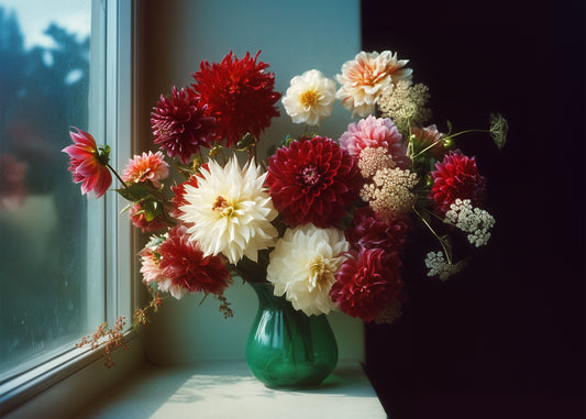 - Dahlia Bouquet - "Lifestyle Portrait Poster"