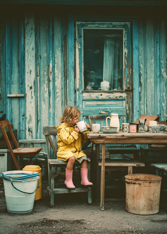 - Raincoat Little Girl - "Contemporary Lifestyle Art Poster"